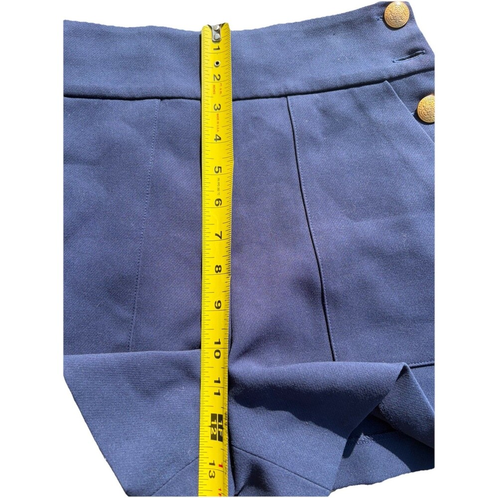 Alice & Olivia Jeans Donald Navy High Rise Retro Sailor Womens Shorts 6 FLAWS - Picture 16 of 16